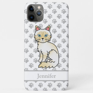 クリームポイントタビー バーマン/ラグドール かわいい猫と名前 iPhone 11 PRO MAXケース