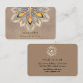 クリームマンダラホリスティックンロータスフローラ禅ヨガ 名刺 (正面/裏面)