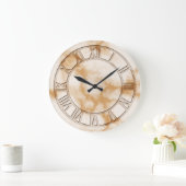 クリームマーブルプリントウォールクロック ラージ壁時計 (ホーム)