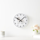 クリームミニゴルデンドルキュートな漫画の犬 ラウンド壁時計 (ホーム)