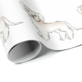 クリームミニゴールデンドールかわいい漫画の犬のパターン ラッピングペーパー (ロールコーナー)