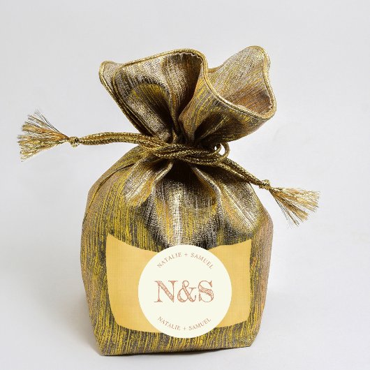 クリームミニマエレガントリストはっきりしたとイニシャル結婚ズ ラウンドシール