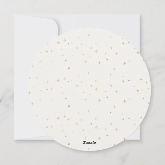 クリームミニマエレガントリストクリスマスラウンドフォト シーズンカード (裏面)