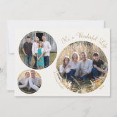 クリームミニマエレガントリストクリスマス3枚の写真 シーズンカード (正面)