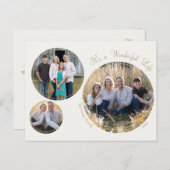 クリームミニマエレガントリストクリスマス3枚の写真 シーズンポストカード (正面/裏面)