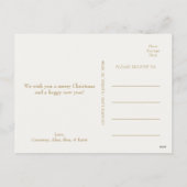 クリームミニマエレガントリストクリスマス3枚の写真 シーズンポストカード (裏面)