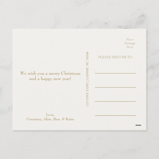 クリームミニマエレガントリストクリスマス3枚の写真 シーズンポストカード (裏面)