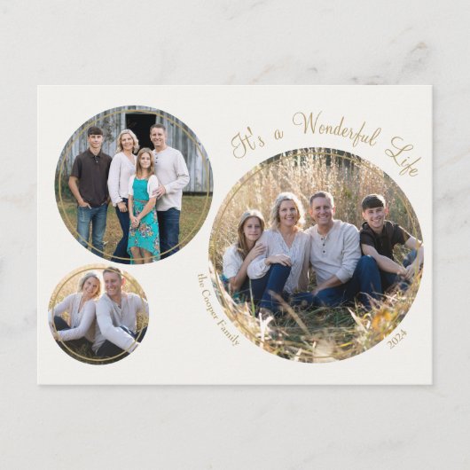 クリームミニマエレガントリストクリスマス3枚の写真 シーズンポストカード (正面)