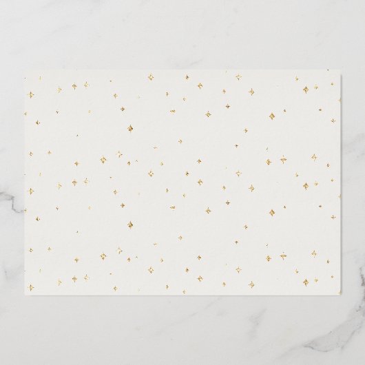 クリームミニマエレガントリストクリスマス3枚の写真 箔シーズンカード (裏面)