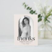 クリームミニマモダンリスト写真卒業 ポストカード (スタンド正面)