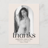 クリームミニマモダンリスト写真卒業 ポストカード (正面)