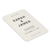 クリームミニマルモダンリストウェディング日付を保存 マグネット (右側)