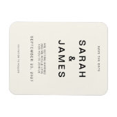 クリームミニマルモダンリストウェディング日付を保存 マグネット (横)