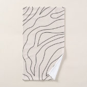 クリームミニマル抽象芸術線 バスタオルセット (ハンドタオル)