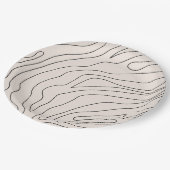 クリームミニマル抽象芸術線 ペーパープレート (アングル)
