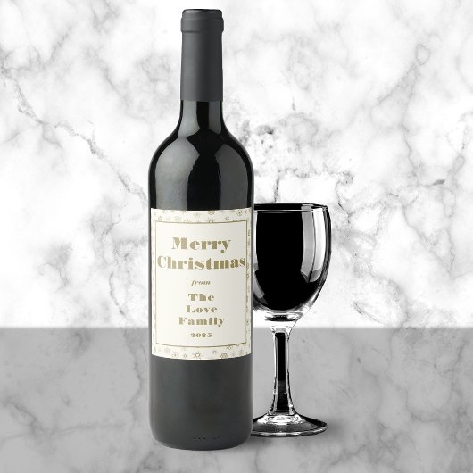 クリームメモダンリー企業のクリスマスのワインラベル ワインラベル