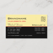 クリームモダンとブラックとイニシャルプロフェッショナル 名刺 (裏面)