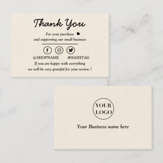 クリームモダンと金ゴールドの名刺 名刺 (正面/裏面)