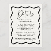 クリームモダンと黒の波状フレームの結婚詳細 エンクロージャーカード (正面)