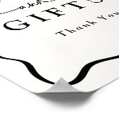 クリームモダンと黒の波状フレームカードとギフト ポスター (角)