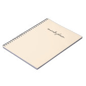 クリームモダンにフルネームミニマルモノグラムを追加 ノートブック (左側)