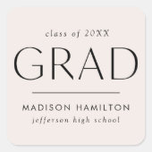 クリームモダンの卒業 スクエアシール (正面)