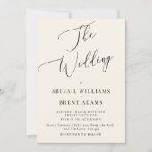 クリームモダンウェディング 招待状 (正面)