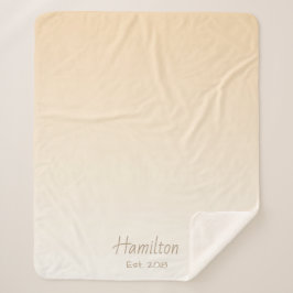 クリームモダングラデーションとファミリ名 シェルパブランケット