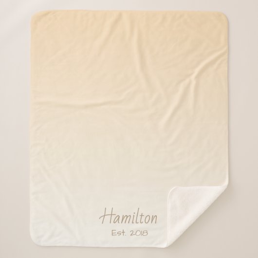 クリームモダングラデーションとファミリ名 シェルパブランケット (正面)