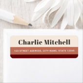 クリームモダンテラコッタブラウン差出人住所 ラベル (インサイチュ)