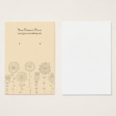 クリームモダンフラワーカスタムズイヤリングカード (正面&裏面)