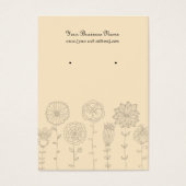 クリームモダンフラワーカスタムズイヤリングカード (正面)