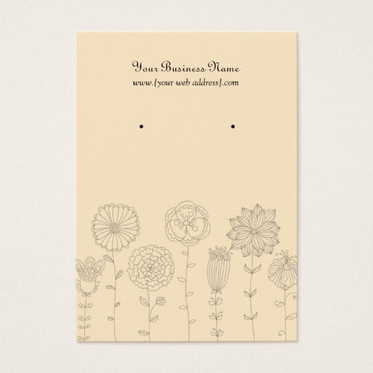 クリームモダンフラワーカスタムズイヤリングカード (正面)