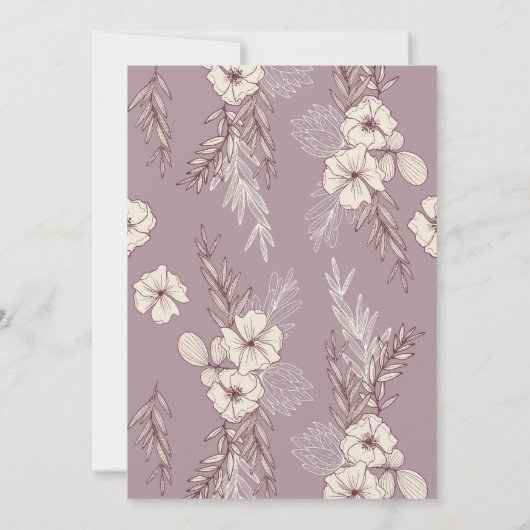 クリームモダンフローラベビーシャワー招待状 (裏面)