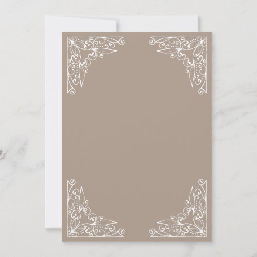 クリームモダンベージイスラムヘンナメーンディ式 招待状 (裏面)