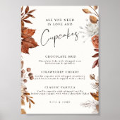 クリームモダンボホカップケーキメ結婚ニューの看板 ポスター (正面)