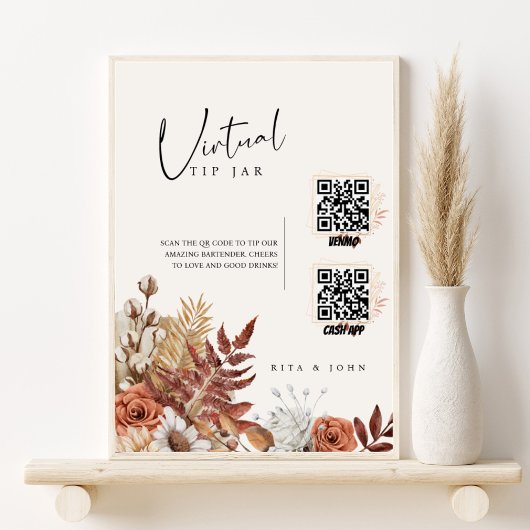 クリームモダンボホバーテンダーのサイン結婚にヒント ポスター