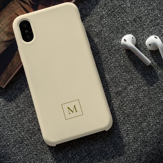 クリームモダンミニマルエレガントイニシャルモノグラム Case-Mate iPhoneケース