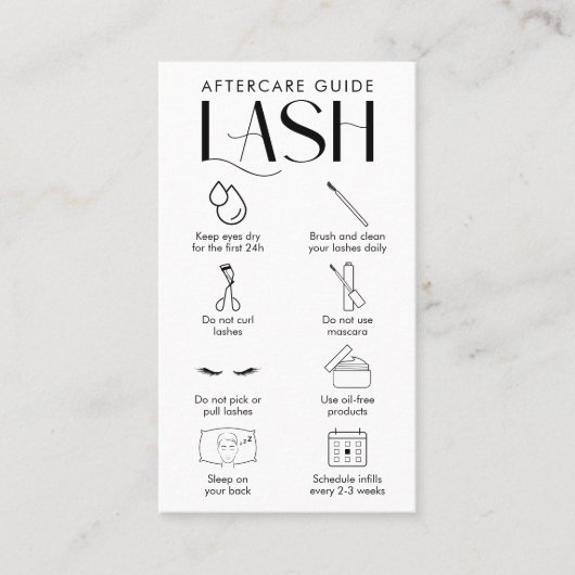 クリームモダンラッシュエクステンションアフターケアサロンロゴ 名刺 (正面)