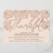 クリームモダン感謝紅葉感謝祭 箔招待状 (正面)