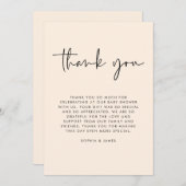 クリームモダン男女兼用ベビーシャワーありがとう 招待状 (正面/裏面)