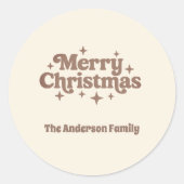 クリームモチャメリークリスマスのお願い ラウンドシール (正面)