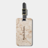 クリームモノグラムのマーブル ラゲッジタグ (正面縦)