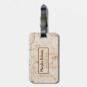 クリームモノグラムのマーブル ラゲッジタグ (裏面縦)