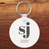 クリームモノグラムイニシャル キーホルダー (裏面)