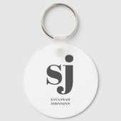 クリームモノグラムイニシャル キーホルダー (裏面)