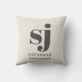 クリームモノグラムイニシャル クッション (裏面)