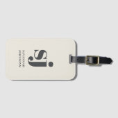 クリームモノグラムイニシャル ラゲッジタグ (正面横)