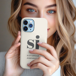 クリームモノグラムイニシャル iPhone 13 PRO MAXケース