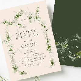 クリームモノグラムユーカリリースブライダルシャワー